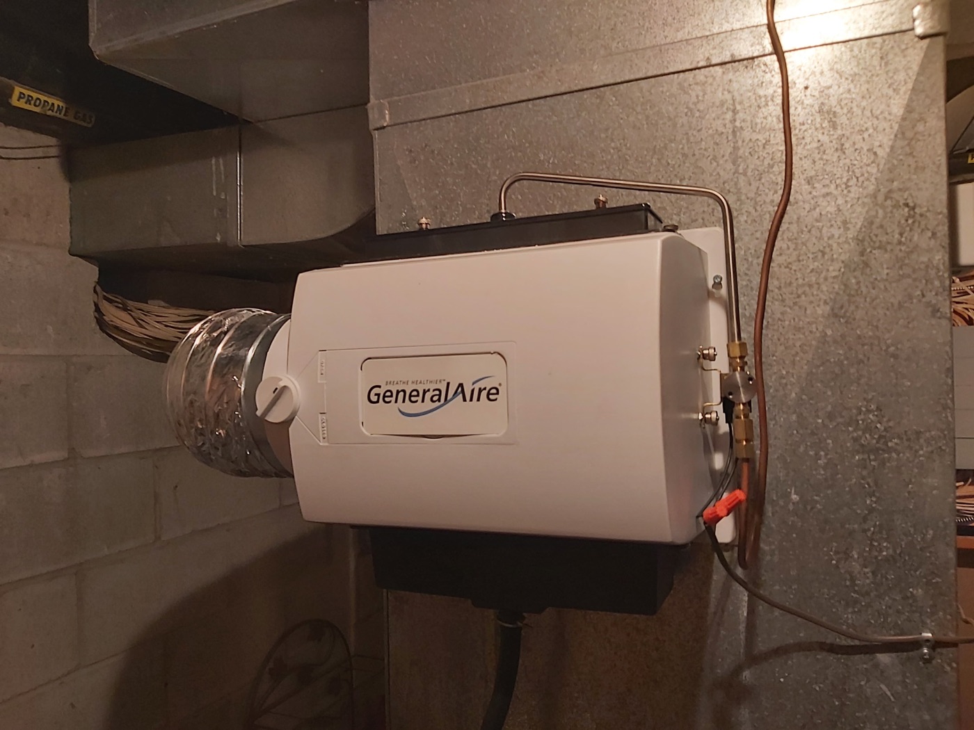 GeneralAire whole-home humidifier installed by Olu HVAC