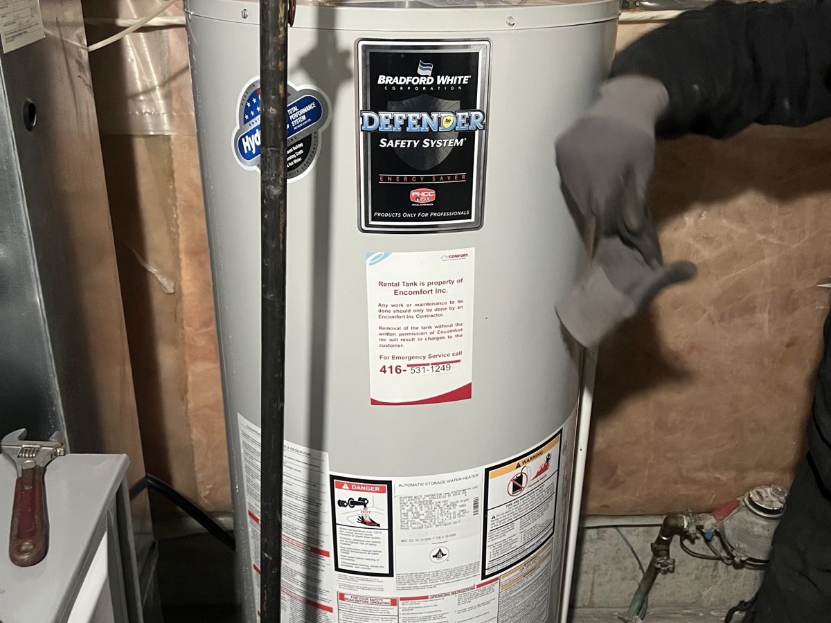 Water heater installation work completed by OLU HVAC.
