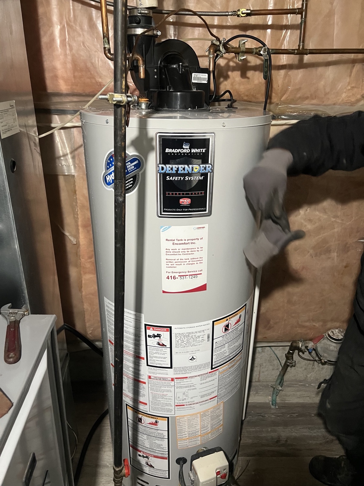 Water heater installation work completed by OLU HVAC.