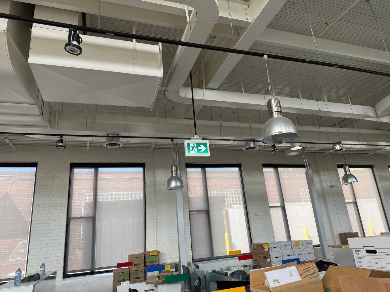 Commercial rooftop unit inspection and service.